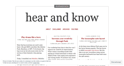 Desktop Screenshot of hearandknow.wordpress.com