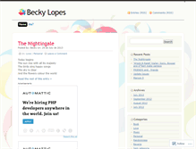 Tablet Screenshot of beckylopes.wordpress.com