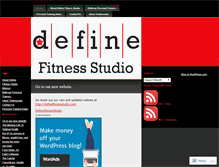 Tablet Screenshot of definefitnessstudio.wordpress.com