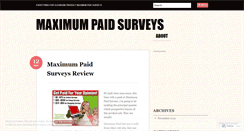 Desktop Screenshot of blogmaximumpaidsurveys.wordpress.com