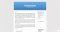 Desktop Screenshot of barebackblog.wordpress.com