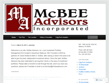 Tablet Screenshot of mcbeeadvisors.wordpress.com