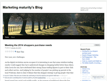 Tablet Screenshot of marketingmaturity.wordpress.com