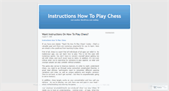 Desktop Screenshot of instructionshowtoplaychess.wordpress.com