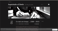 Desktop Screenshot of inquietudesallimite.wordpress.com