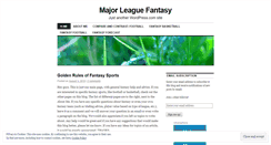 Desktop Screenshot of majorleaguefantasy.wordpress.com