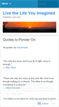 Mobile Screenshot of livethelifeyouimagined.wordpress.com