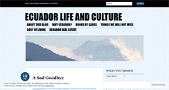 Desktop Screenshot of ecuadorlifeandculture.wordpress.com