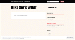 Desktop Screenshot of girlsayswhat.wordpress.com