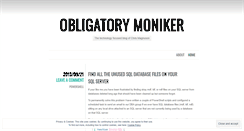 Desktop Screenshot of obligatorymoniker.wordpress.com