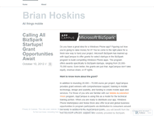 Tablet Screenshot of bthoskins.wordpress.com