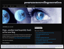 Tablet Screenshot of pourunenouvellegeneration.wordpress.com