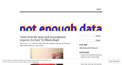 Desktop Screenshot of notenoughdata.wordpress.com