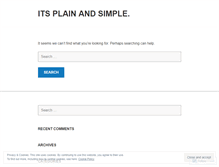 Tablet Screenshot of itsplainandsimple.wordpress.com