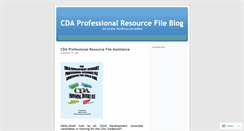 Desktop Screenshot of cdaprofessionalresourcefile.wordpress.com