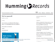 Tablet Screenshot of hummingrecords.wordpress.com