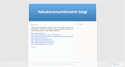 Desktop Screenshot of hakukonemarkkinointi.wordpress.com
