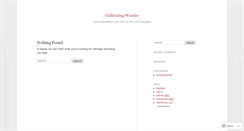 Desktop Screenshot of cultivatingwonder.wordpress.com