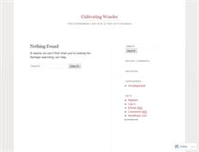 Tablet Screenshot of cultivatingwonder.wordpress.com