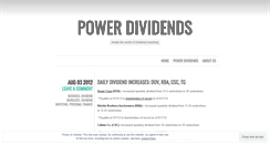 Desktop Screenshot of powerdividends.wordpress.com