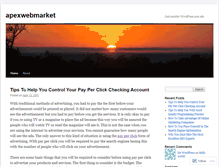 Tablet Screenshot of apexwebmarket.wordpress.com