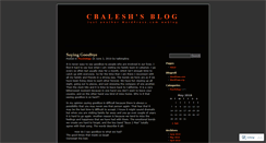 Desktop Screenshot of cbalesh.wordpress.com