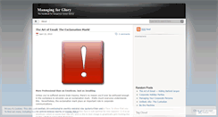 Desktop Screenshot of managingforglory.wordpress.com