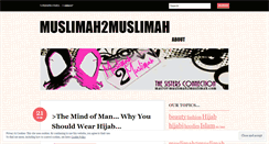 Desktop Screenshot of muslimah2muslimah.wordpress.com