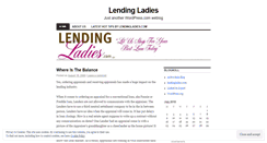 Desktop Screenshot of lendingladies.wordpress.com