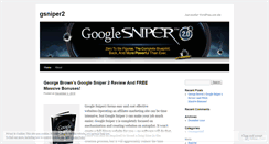 Desktop Screenshot of gsniper2.wordpress.com