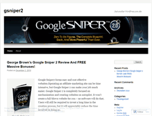 Tablet Screenshot of gsniper2.wordpress.com
