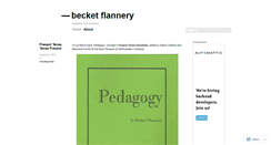 Desktop Screenshot of becketflannery.wordpress.com