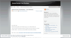 Desktop Screenshot of instantincomecashmachines.wordpress.com