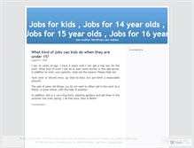 Tablet Screenshot of jobsforkids.wordpress.com