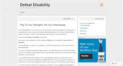 Desktop Screenshot of defeatdisability.wordpress.com