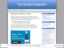 Tablet Screenshot of fastcanadaimmigration.wordpress.com