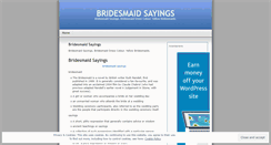 Desktop Screenshot of bridesmaidsayingsarr.wordpress.com