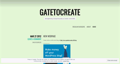 Desktop Screenshot of gatetocreate.wordpress.com