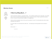Tablet Screenshot of mommygoose.wordpress.com