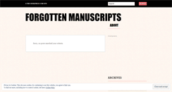 Desktop Screenshot of fmanuscripts.wordpress.com