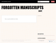 Tablet Screenshot of fmanuscripts.wordpress.com