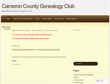 Tablet Screenshot of cameroncountygenealogy.wordpress.com