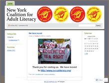 Tablet Screenshot of nycoalitionforadultliteracy.wordpress.com