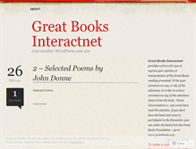 Tablet Screenshot of greatbooksinteractnet.wordpress.com