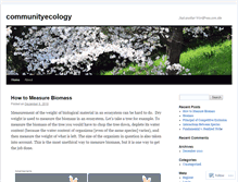Tablet Screenshot of communityecology.wordpress.com