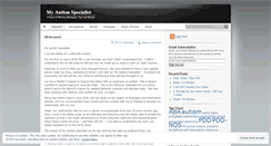 Desktop Screenshot of myautismspecialist.wordpress.com