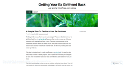Desktop Screenshot of gettingyourexgirlfriendbacknow.wordpress.com