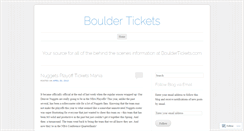 Desktop Screenshot of bouldertickets.wordpress.com