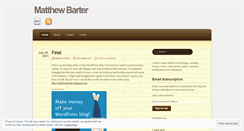 Desktop Screenshot of matthewbarter.wordpress.com