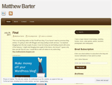 Tablet Screenshot of matthewbarter.wordpress.com